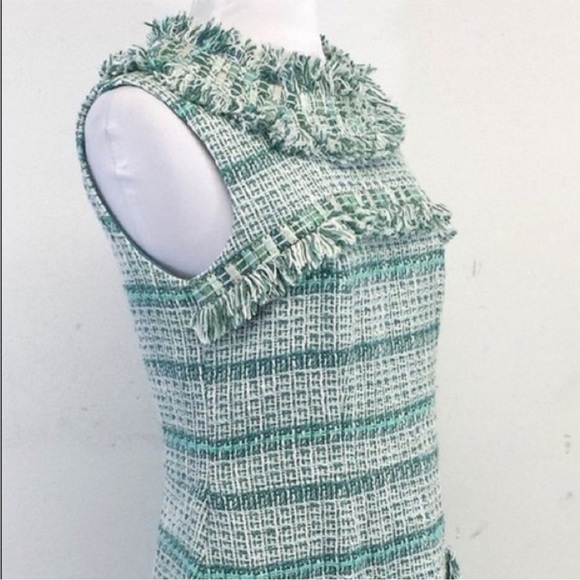 TORY BURCH Curtis Tweed Fringe Dress sz 12 Large - Picture 3 of 14